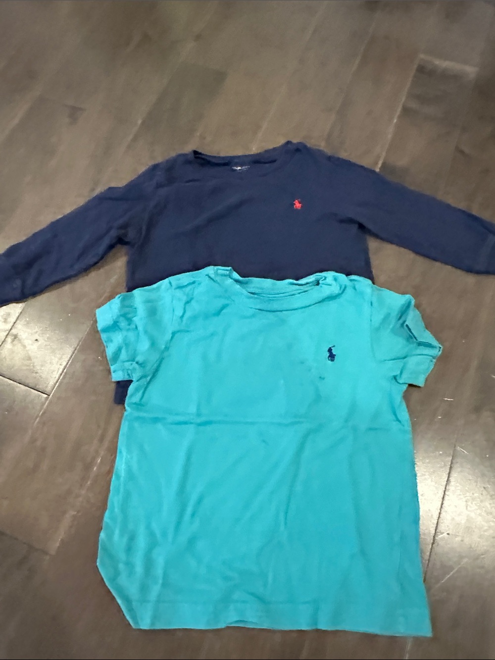 Ralph Lauren Kids Navy Long Sleeve & Teal Short Sleeve Tee Set